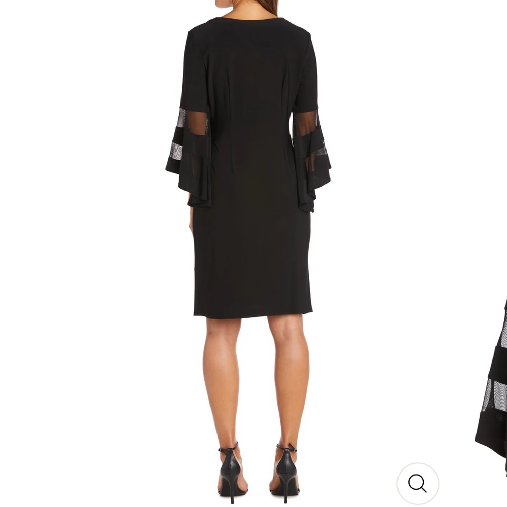 R&M Richards Black Long Sleeve Dress with Flared Sleeves - Picture 2 of 8